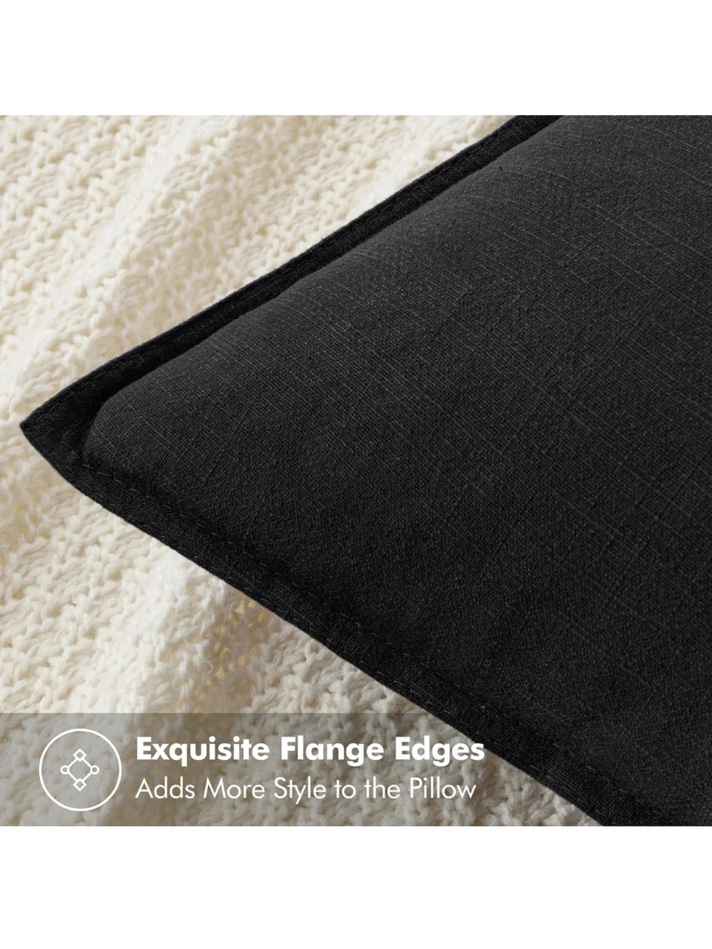 MIULEE Decorative Linen Euro Sham Pillow Covers 24x24 (2)-1066/bb8-1